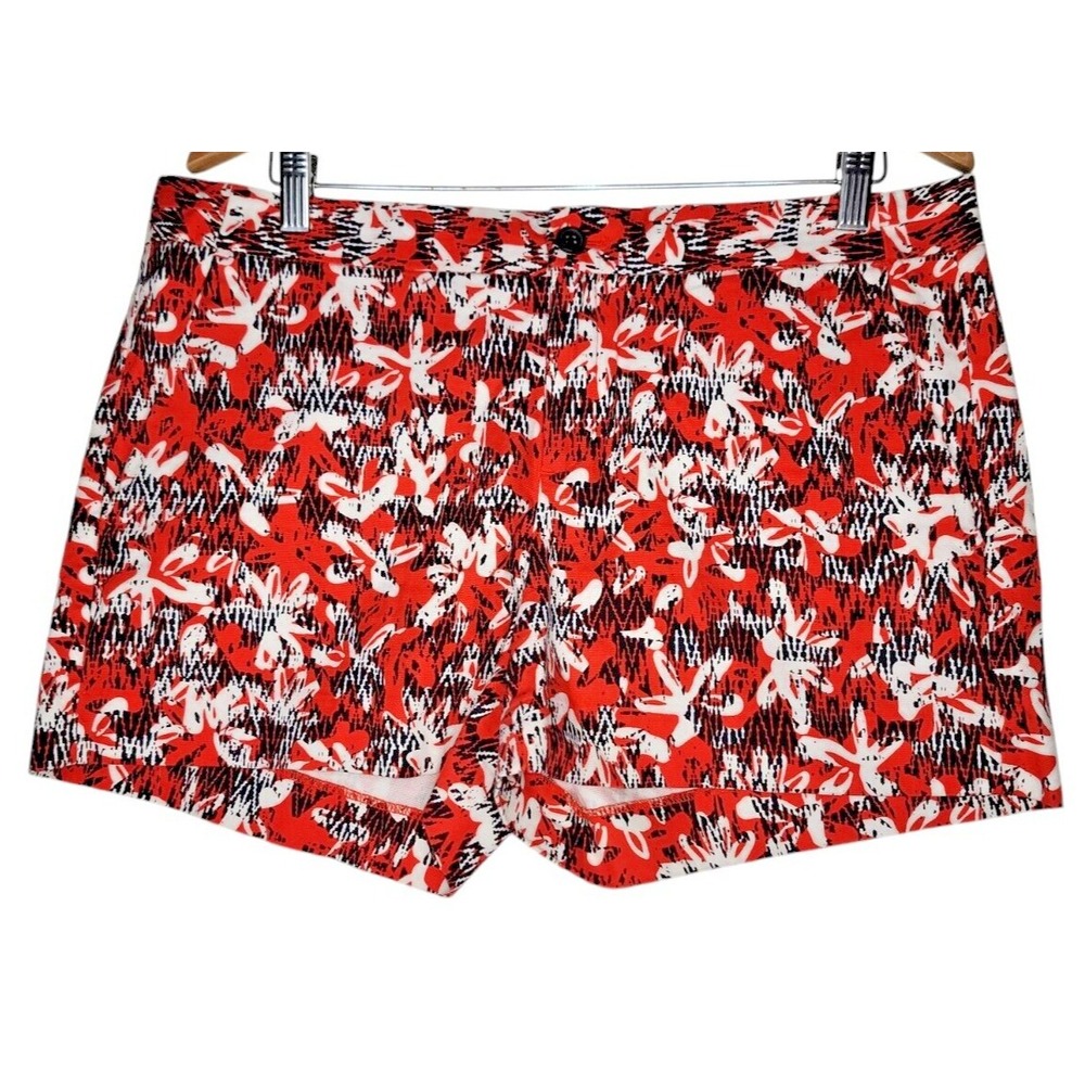 Banana Republic Hampton Fit Women's Chino Shorts Floral Red White Black Size 12